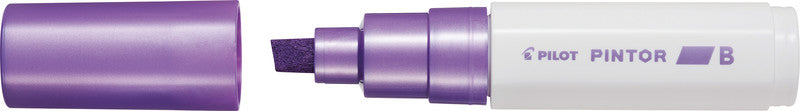Pilot Pigment-Marker Pintor – Keilspitze 8 mm – Violett Metallic – Für dunkle Oberflächen geeignet