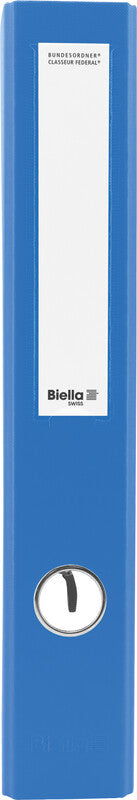 Biella Ordner – A4 hoch – 2-Ring Hebelmechanik, Rücken 40 mm – blau, mit Griffloch, Niederhalter – FSC
