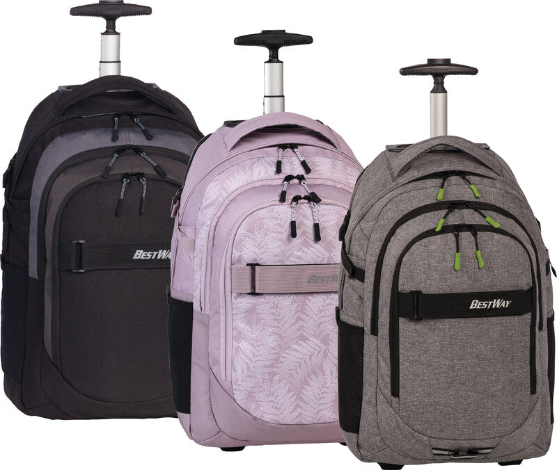 Bestway Notebook-Trolley Evolution Roller – 21 l, für Notebooks bis 15", graugrün/rosa, 31 × 51 × 21 cm