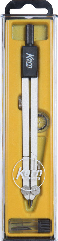 KERN Wandtafel-Zirkel – Schenkellänge 15 cm, Radius 24 cm, Aufnahme bis 3,5 mm, Messing, Silber