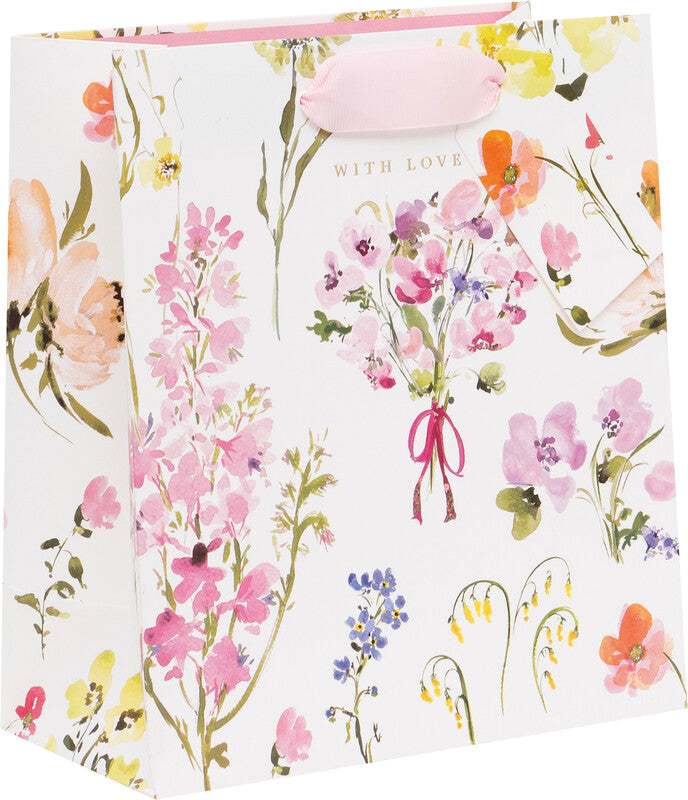 Glick Tragetasche – With Love Blooms – Muttertag – Heissfolienprägung – 200 × 225 × 100 mm – 1 Stk.