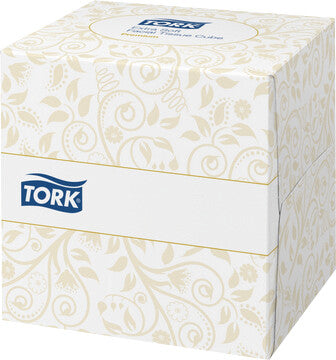 Tork Kosmetiktücher – Würfelbox, 2-lagig, weiss, 209 × 200 mm – 100 Tücher