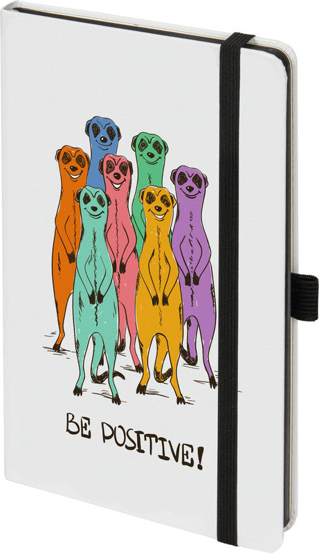 Biella Notizbuch, 125 × 195 mm, punktkariert, Fadenheftung, 192 Seiten, 80 g/m² – mehrfarbig