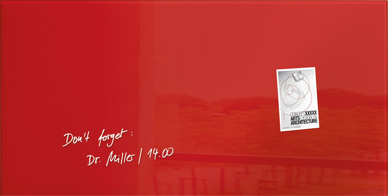 Sigel Whiteboard – 91 × 46 cm, Glas, magnetisch, Wandmontage, inkl. SuperDym-Magnetwürfel, Montagesatz