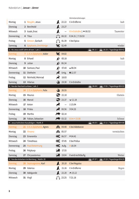 Stämpfli Lesekalender Der Hinkende Bot 2026 – 17,2 × 27,5 cm – d