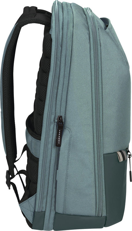 Samsonite Stackd Biz Notebook-Rucksack – 22/30 l, Aufsteckfunktion, USB-Port, recyceltes PET (rPET), Forest