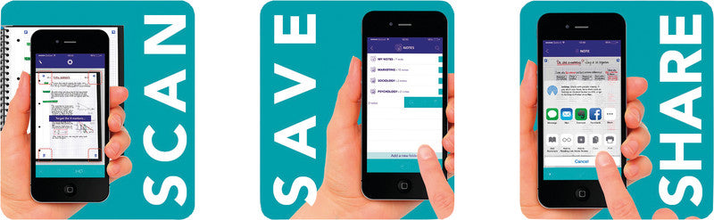 Elba Collegeblock, 4-fach gelocht, perforiert, 90 g/m² – sortiert (gelb, violett, blau, rot) für SCRIBZEE App