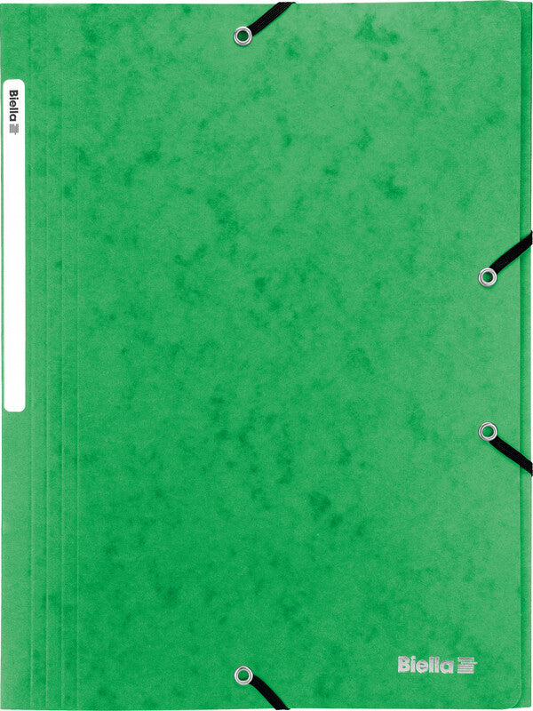 Biella Sammelmappe für A4, Karton, Grün, mit Gummizug