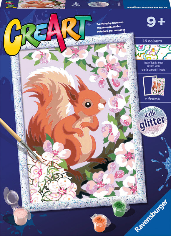 Ravensburger Malen nach Zahlen Set Frühlings-Eichhörnchen – ab 9 Jahren – 180 × 240 mm