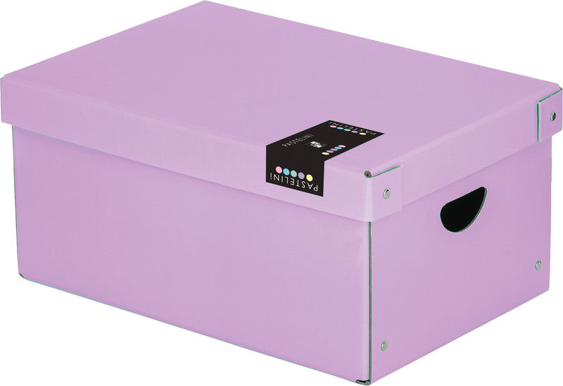 Pastelini Aufbewahrungsbox A4 – mit Griffloch, 240 × 160 × 355 mm, Violett, Karton