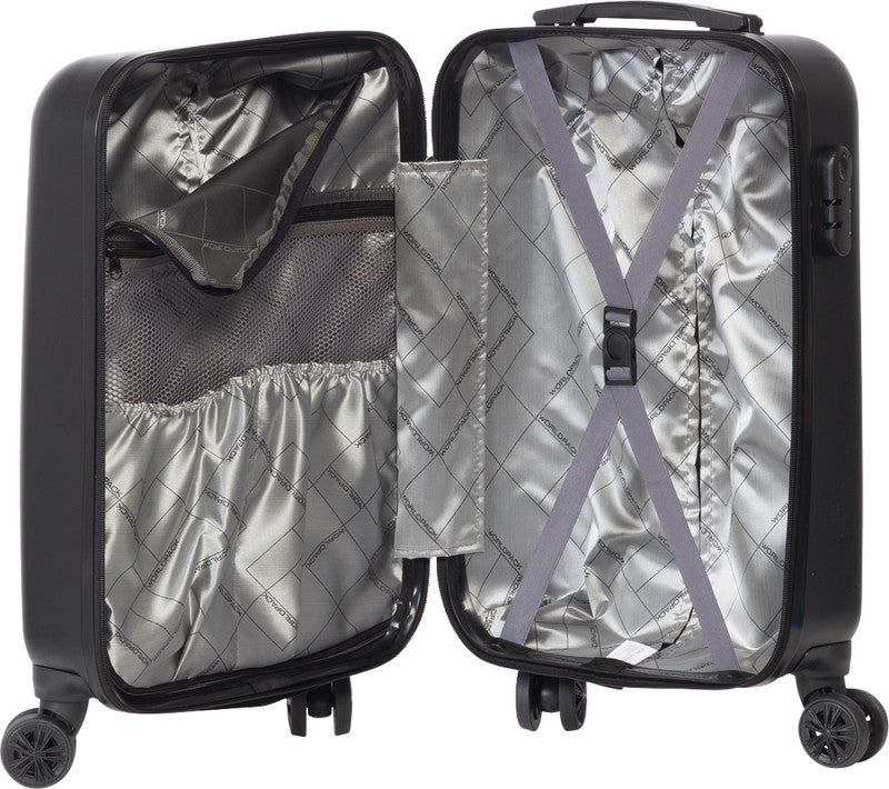 Worldpack Kofferset Diamond 3-teilig – ABS-Hartschale, 4 Doppelrollen, schwarz
