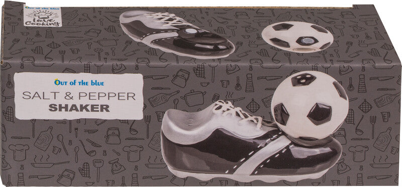 Out oft the blue Out of the Blue – Salz- und Pfefferstreuer 11,5 × 5 × 7,5 cm, Dolomit, Fussball, 2 Stk.