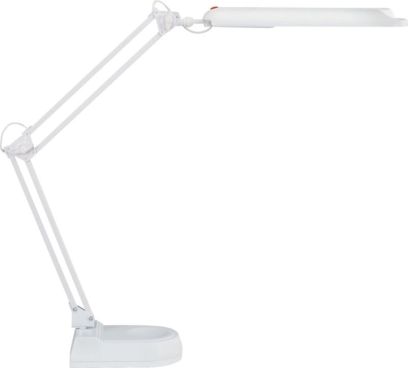 MAUL LED Tischleuchte Atlantic – dreh- & neigbar, Schalter am Kopf – 5’800 K – 400 lm 9 W – weiss Kunststoff