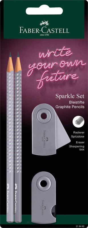 Faber-Castell Grip Sparkle B Bleistift B Mine Ø 2 mm farbig sortiert – Set, 4-teilig