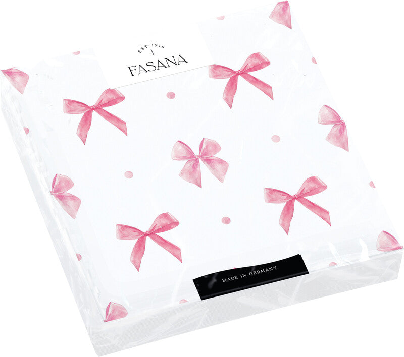 Fasana Servietten Dream Of Bows – 33 × 33 cm – 3-lagig, Tissue – 20 Stk., FSC