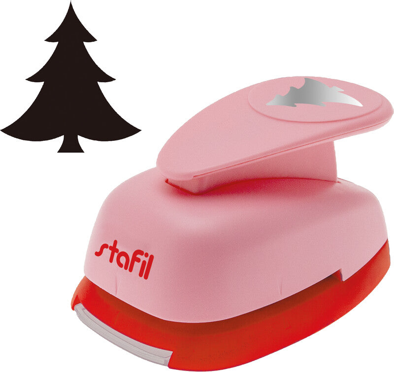 Stafil Motivstanzer Tannenbaum – für Papier oder Halbkarton bis 250 g/m2, Ø 25 mm, Rosa