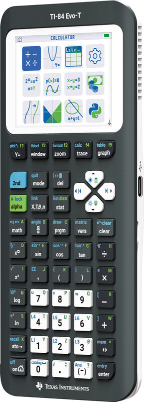 Texas Instruments TI-84 Evo-T Grafikrechner – Batteriebetrieb – Schwarz