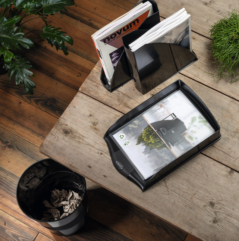 Leitz Stehsammler A4 – 75 mm, mit Griffloch, schwarz, Kunststoff