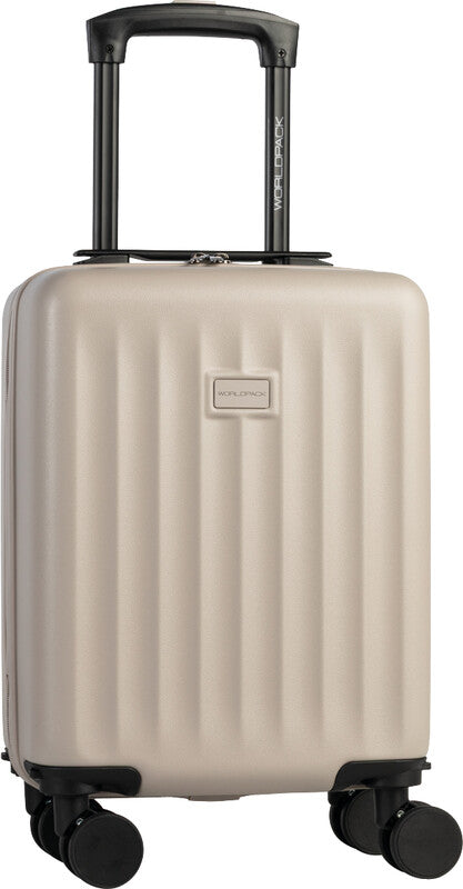 Worldpack Trolley Hartschale, 24 l, Handgepäck geeignet, 4 Doppelrollen, ABS, Beige, 30 × 40 × 20 cm
