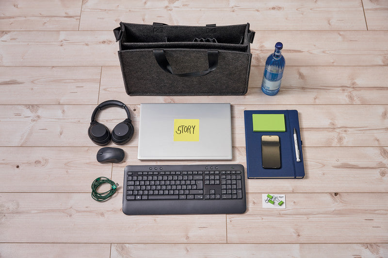 Sigel Desk-Sharing-Tasche – für Notebooks bis 17,3", Filz, Grau