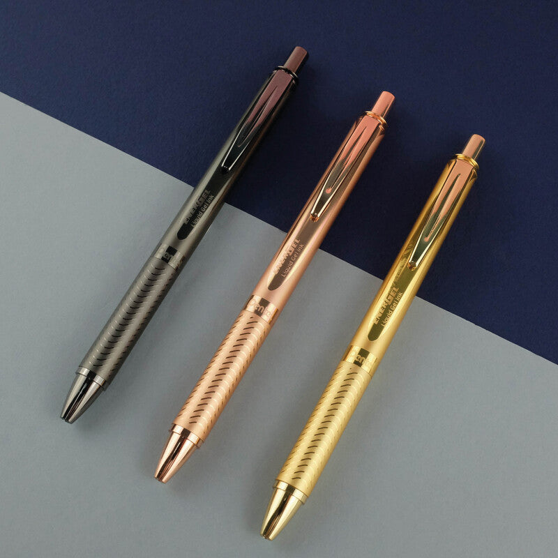 Pentel EnerGel Sterling BL407 – Tintenroller, schnelltrocknend, Druckmechanik, 0,7 mm, blau