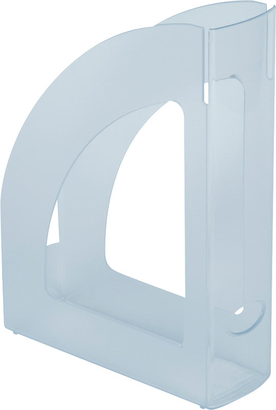 Q-Connect C4 Stehsammler – mit Griffloch, 80 mm, Hellblau, Kunststoff
