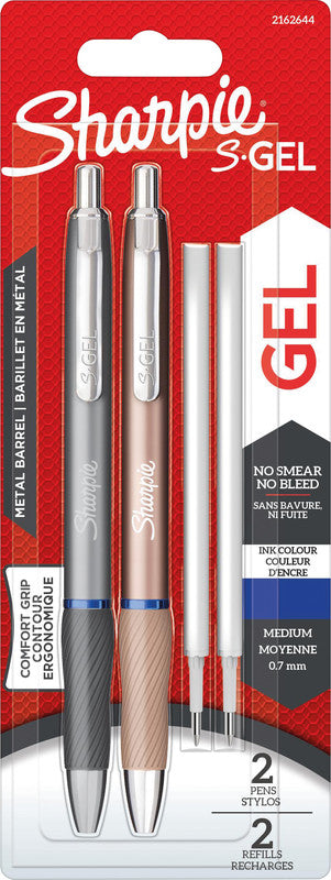 Sharpie S-Gel Gelschreiber 2er Set – Blau, 0,7 mm, schnelltrocknend, Druck, nachfüllbar