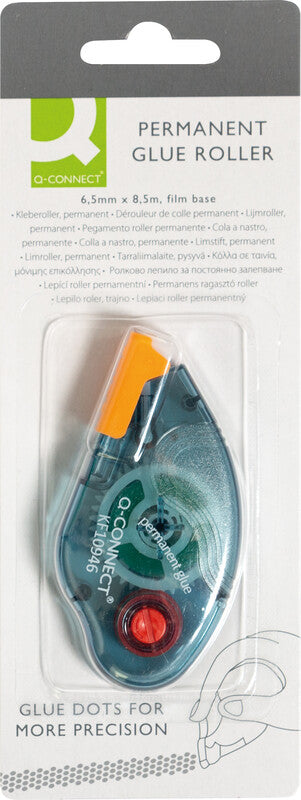 Q-CONNECT Kleberoller – permanent, transparent, lösemittelfrei, für Papier, Karton, Fotos, u. a.