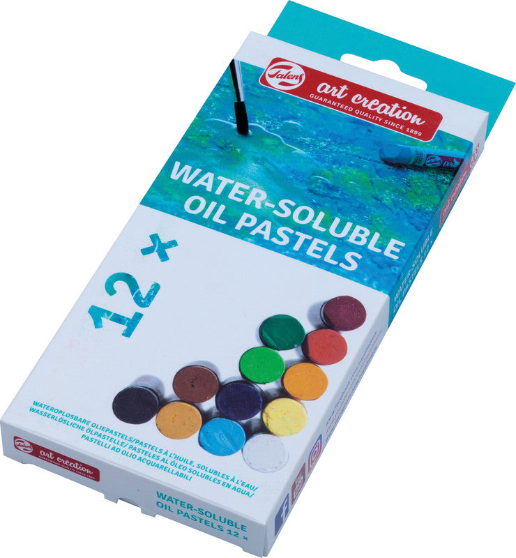 Talens Ölpastelle – farbig sortiert, Schaftmaterial Papier, 12er-Pack, wasservermalbar, geruchsarm