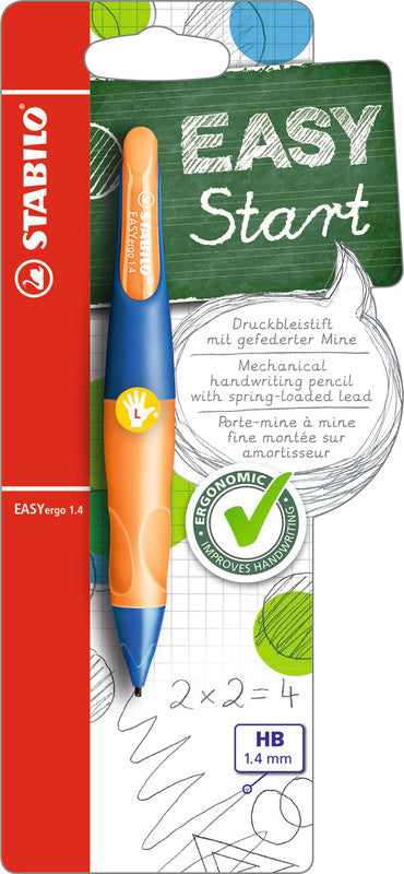 Stabilo EASYergo Start Druckbleistift – 1,4 mm, für Linkshänder, Ultramarinblau/Neonorange