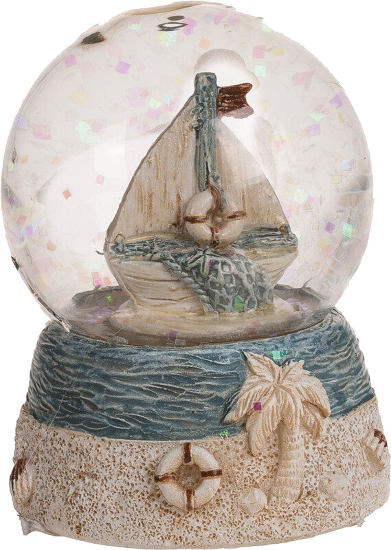 Out oft the blue Out of the Blue Glitterkugel Maritim, Polyresin, sortiert, 5 × 6 × 5 cm