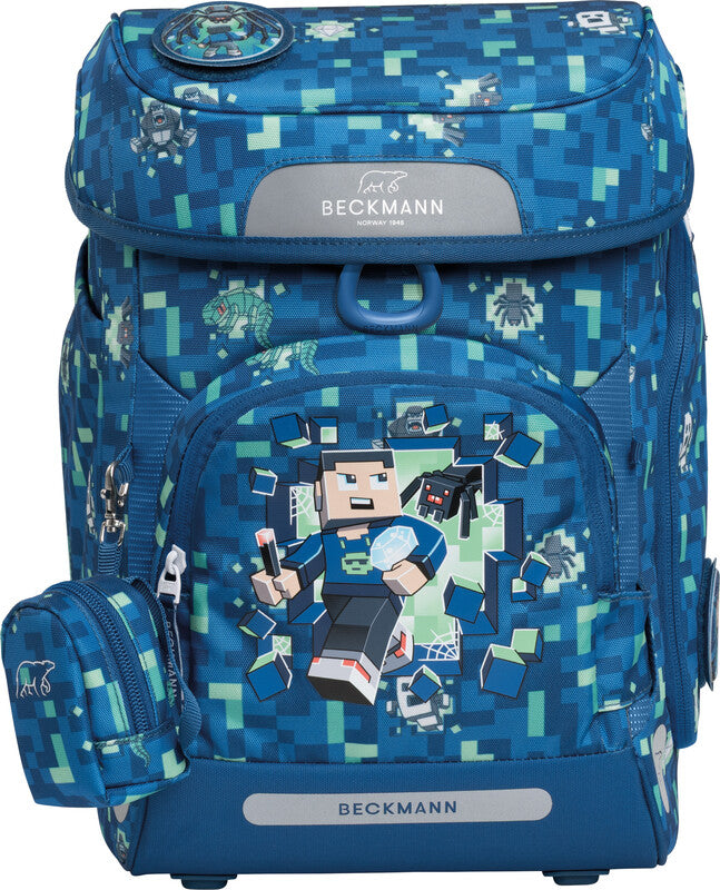 Beckmann Plus Air – Schulrucksack, Spider Escape, 20 l, 28×40,5×23 cm, mit Wendetasche