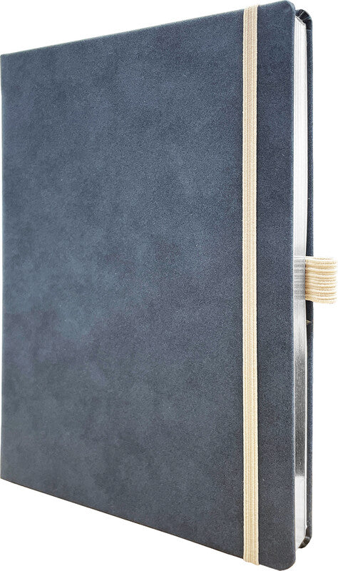 Denkzettel Notizbuch A5, kariert, Fadenheftung, Hardcover, 192 Seiten, perforiert, 80 g/m² – dunkelblau