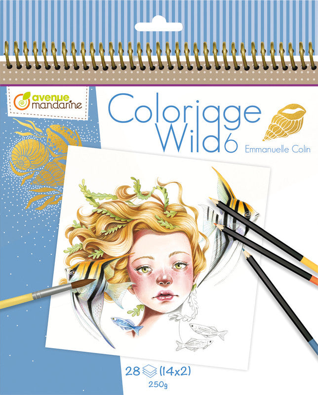 Avenue mandarine Coloriage Wild Malbuch, Karton, 20 × 25,5 cm, Mehrfarbig