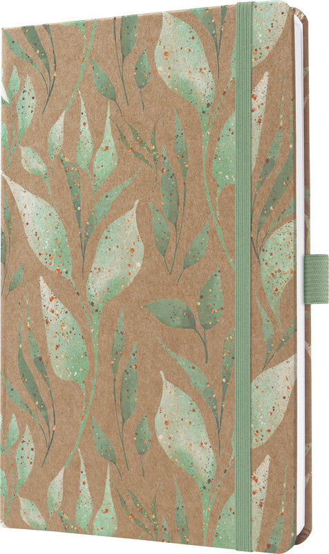 Sigel JOLIE Pure Agenda – 1 Woche/2 Seiten, gebunden, A5, 2026, Sparkle Leaves, FSC