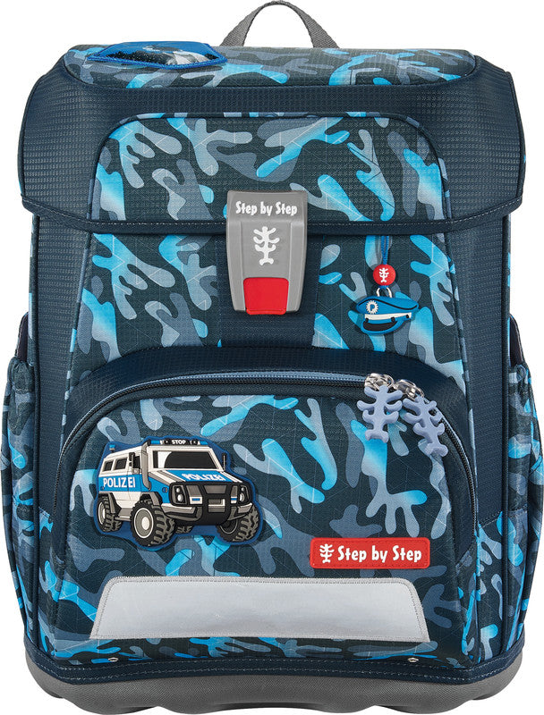 Step by Step Schulrucksack-Set Cloud – 5-teilig – Police Truck Diego – 28,0×37,5×20,0 cm