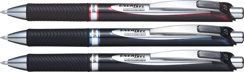 Pentel EnerGel Permanent Gelschreiber – schwarz, 0,7 mm, dokumentenecht, wasserfest, druck, nachfüllbar