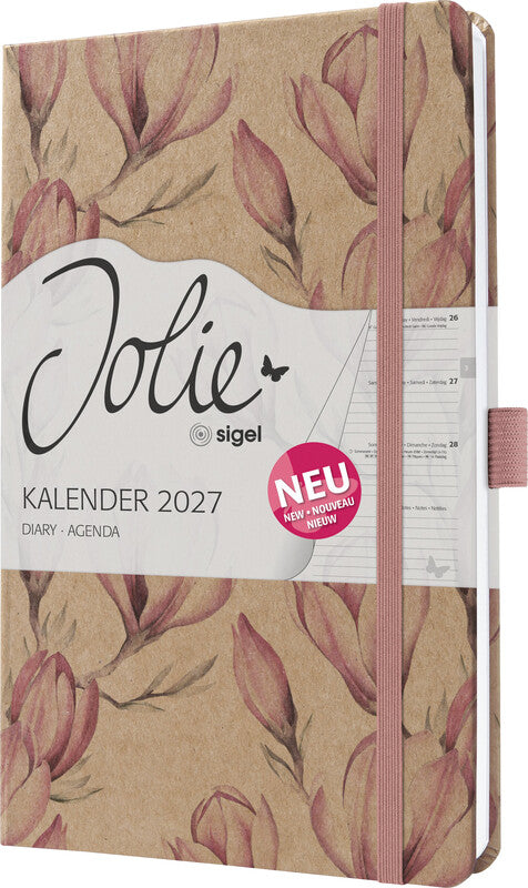 Sigel JOLIE Pure Agenda – 1 Woche/2 Seiten, gebunden, A5, 2027, Magnolia Dream, FSC