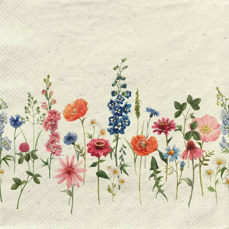 Fasana Servietten Natural Flowers – 33 × 33 cm – 2-lagig, Tissue – 20 Stk., FSC