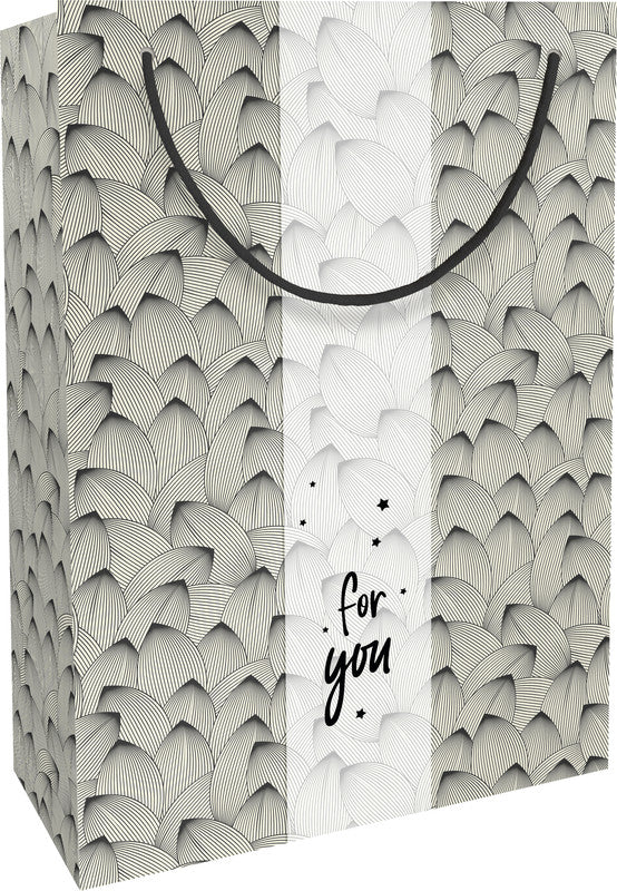 Braun + company Tragetasche – Graphic Lines – Kraftpapier, 140 g/m2, Baumwollkordel – 230 × 330 × 110 mm