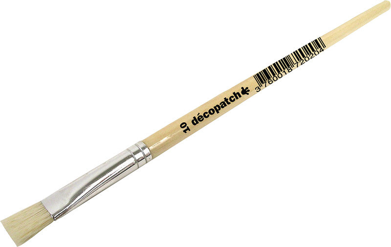 Décopatch Pinsel – braun, Schweineborsten, Länge 180 mm, 1er-Pack, für Kleber, Acryl- und Temperafarben