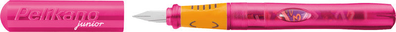 Pelikano junior – Federspitze A – für Rechtshänder – pink, blau – Patronen