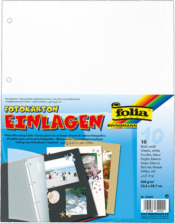 Folia Fotokarton – weiss – 23,2 × 29,7 cm, 10 Bogen