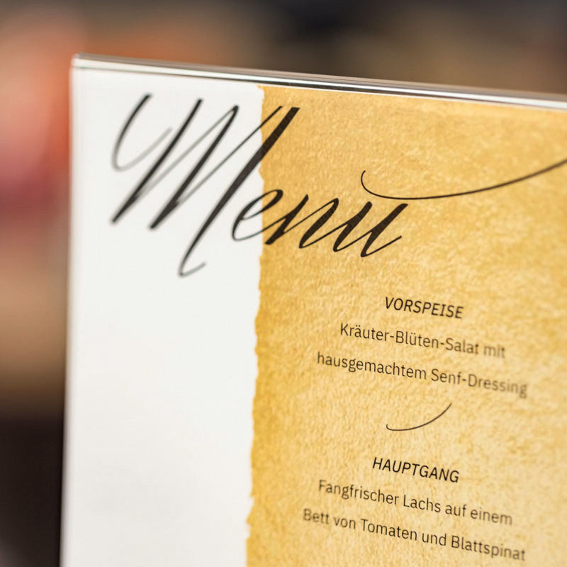 Sigel Tischaufsteller – für A6 Hochformat, 1 Blatt, Transparent, Acryl/Eiche