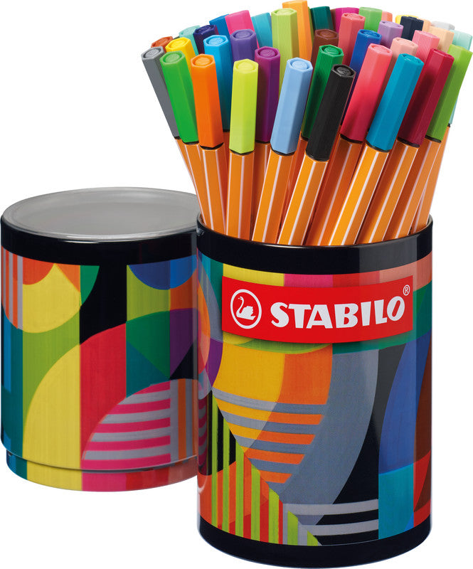 STABILO Point 88 Metalldose Arty Fineliner – 45er-Set 0,4 mm – 45 Farben, sortiert