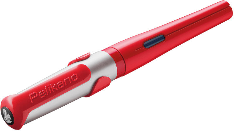 Pelikano – Federspitze F – für Rechtshänder – rot, blau – Patronen