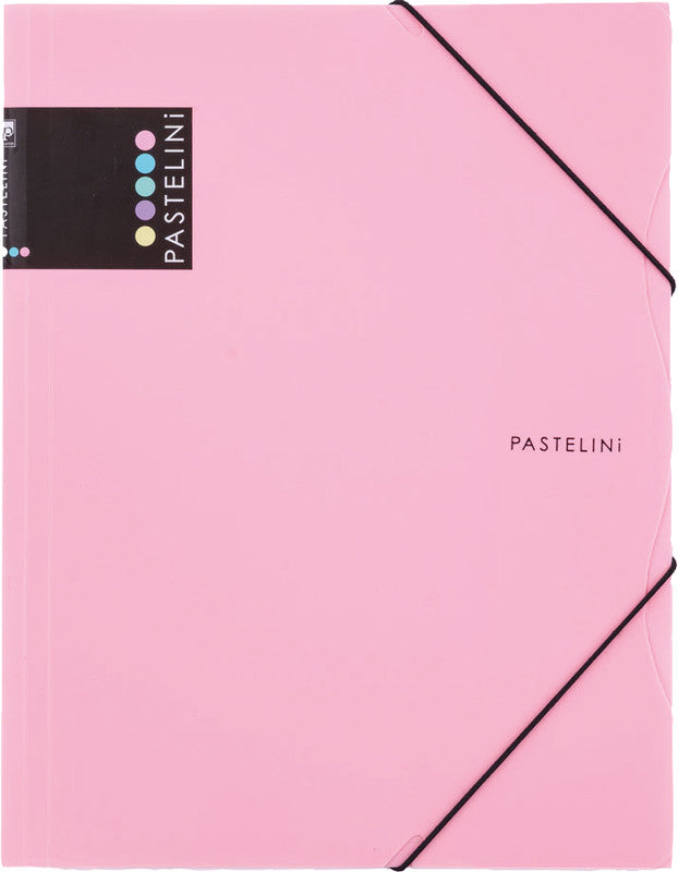 Pastelini Sammelmappe für A4, Kunststoff, Pink, mit Gummizug