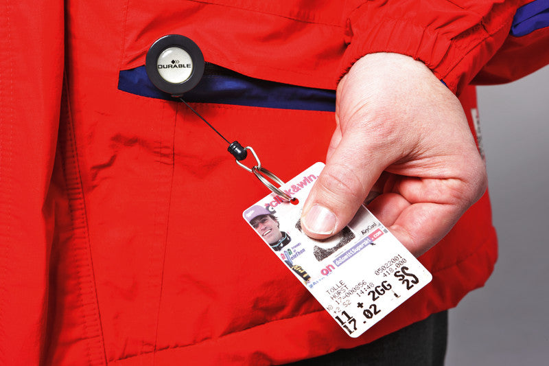 Durable Ausweishalter – Jojo-Mechanismus – Anthrazit – 10 Stk.