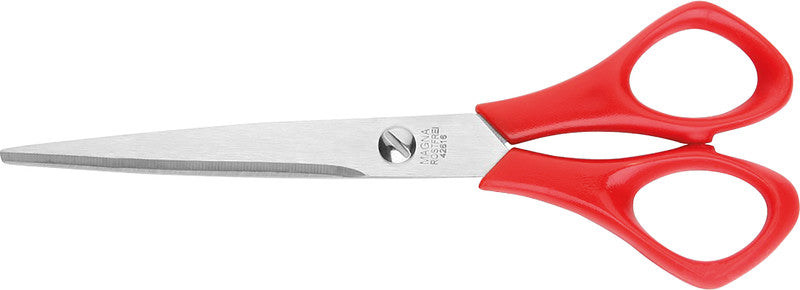 Lerche Universalschere – 16,0 cm, Edelstahl, für Rechts- und Linkshänder, spitz, Kunststoff, rot
