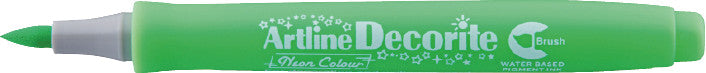 Artline Pigment-Marker Decorite Brush – Pinselspitze – Neongrün – Lichtbeständig
